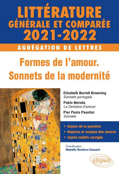 Produktbild: Litt&eacute;rature g&eacute;n&eacute;rale et compar&eacute;e - Formes de l'amour, sonnets de la modernit&eacute; - Agr&eacute;gation de Lettres 2021-2022. Elizabeth Barrett Browning, Sonnets p