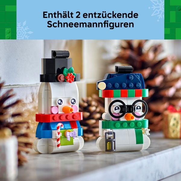 Produktbild: LEGO Deko-Schneem&auml;nner Modellbausatz zum Aufstellen oder als Deko 40812