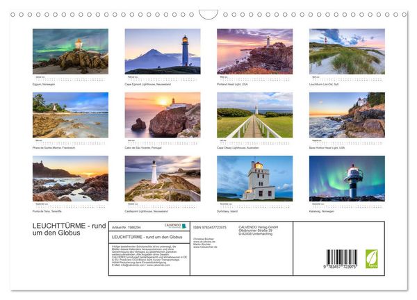 Produktbild: LEUCHTT&Uuml;RME - rund um den Globus (Wandkalender 2026 DIN A3 quer), CALVENDO Monatskalender