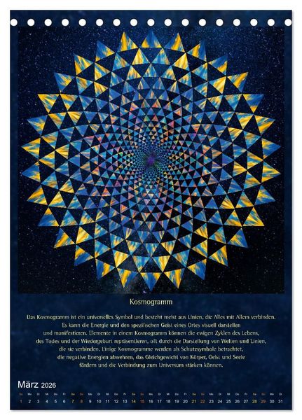 Produktbild: Heilige Geometrie und Bilder der Neuen Zeit (Tischkalender 2026 DIN A5 hoch), CALVENDO Monatskalender