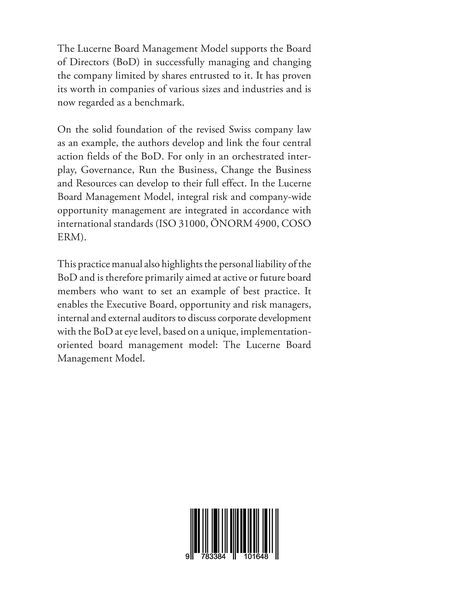 Produktbild: The Lucerne Board Management Model - the legally sound reference model with 31 illustrations and lots of food for thought to be deepened in management bodies of all sizes and in all sectors.