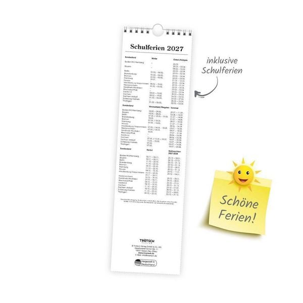 Produktbild: TR&Ouml;TSCH - Streifenkalender Mini Rot 2027