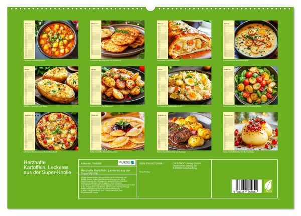 Produktbild: Herzhafte Kartoffeln. Leckeres aus der Super-Knolle (hochwertiger Premium Wandkalender 2026 DIN A2 quer), Kunstdruck in Hochglanz