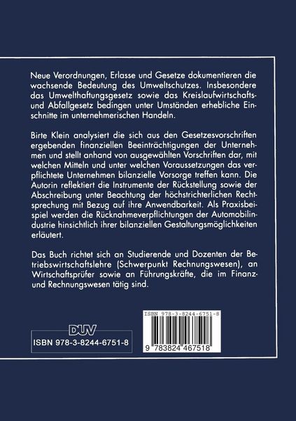 Produktbild: Umweltschutzverpflichtungen im Jahresabschlu&szlig;