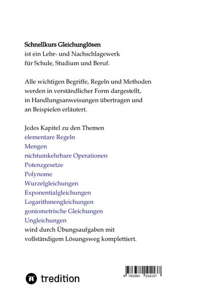 Produktbild: Schnellkurs Gleichungl&ouml;sen