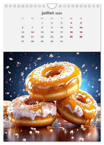 Produktbild: Les aventures sucr&eacute;es des donuts (Calendrier mural 2026 DIN A4 horizontal), CALVENDO calendrier mensuel