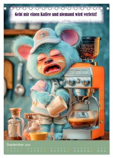 Produktbild: Kaffeezeit - Humor und Spr&uuml;che (Tischkalender 2026 DIN A5 hoch), CALVENDO Monatskalender