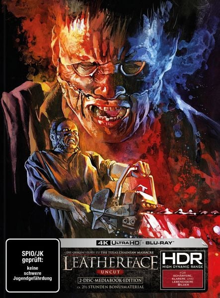 Produktbild: Leatherface - Uncut - Mediabook - Cover A (4K Ultra HD+Blu-ray) - Timo Wuerz Artwork