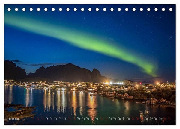 Produktbild: Aurora Borealis - Lichter des Nordens (Tischkalender 2026 DIN A5 quer), CALVENDO Monatskalender