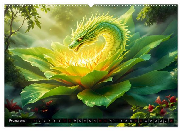 Produktbild: Mythos trifft Botanik &ndash; Die geheimnisvollen Drachenpflanzen (hochwertiger Premium Wandkalender 2026 DIN A2 quer), Kunstdruck in Hochglanz