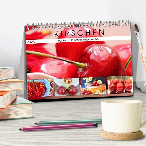 Produktbild: Kirschen. Wer kann da schon widerstehen? (Tischkalender 2026 DIN A5 quer), CALVENDO Monatskalender