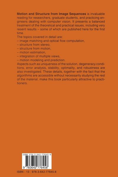 Produktbild: Motion and Structure from Image Sequences