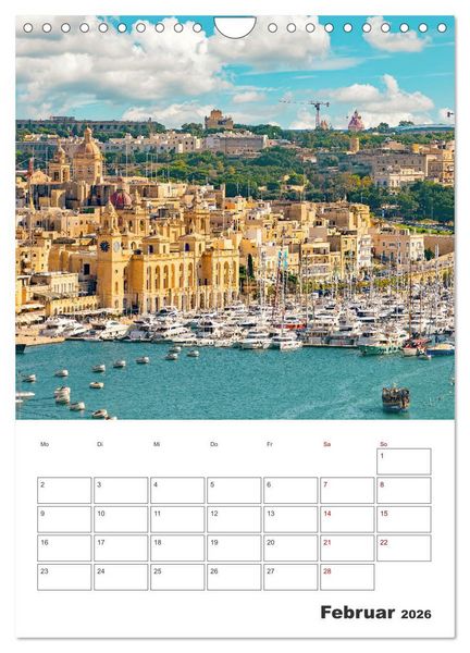 Produktbild: Valletta - K&uuml;stenstadt mit Charme (Wandkalender 2026 DIN A4 hoch), CALVENDO Monatskalender