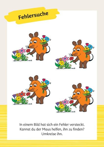 "Lustige Rätsel mit der Maus. Bunter Rätselblock für Kinder ab 4 Jahren