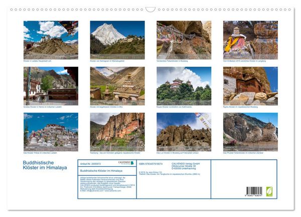 Produktbild: Buddhistische Kl&ouml;ster im Himalaya (Wandkalender 2026 DIN A2 quer), CALVENDO Monatskalender