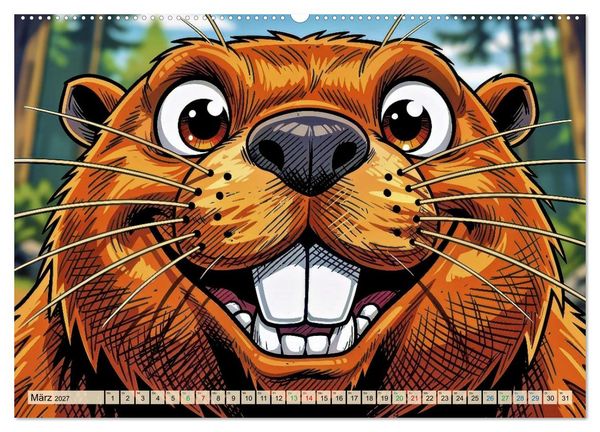 Produktbild: Lustige Biber - Comic (hochwertiger Premium Wandkalender 2027 DIN A2 quer), Kunstdruck in Hochglanz