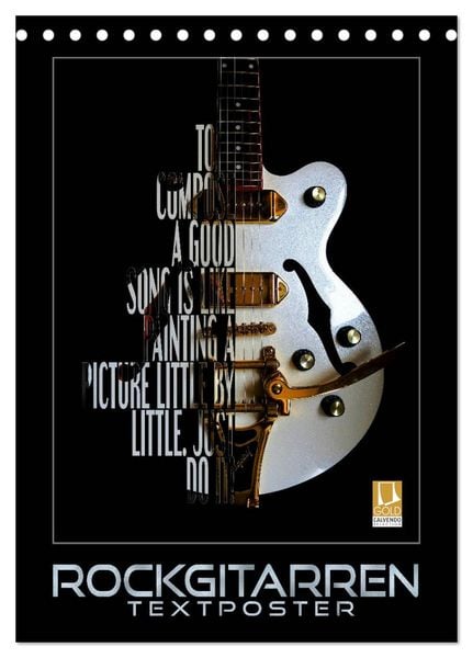 Produktbild: Rockgitarren Textposter (Tischkalender 2026 DIN A5 hoch), CALVENDO Monatskalender