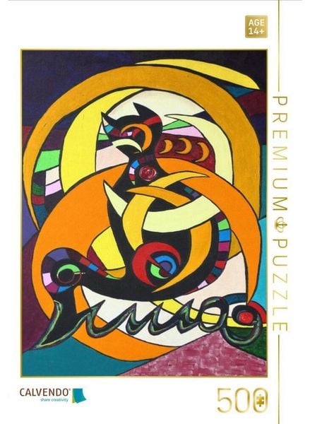 CALVENDO Puzzle Luna-Kätz-Dreams, Petra Kolossa, Acryl auf Leinwand, 70x50, 2014 | 500 Teile Lege-Größe 48 × 36 cm Foto-Puzzle für Erwachsene
