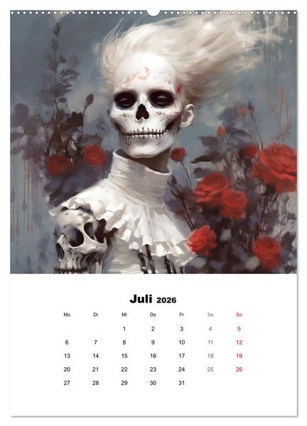 Produktbild: Gothic-Flower-Punk. D&uuml;ster-romantische Kunst (Wandkalender 2026 DIN A2 hoch), CALVENDO Monatskalender