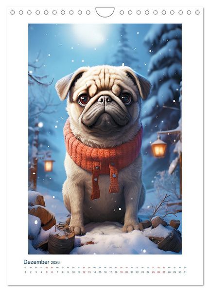 Produktbild: Der kleine Mops (Wandkalender 2026 DIN A4 hoch), CALVENDO Monatskalender