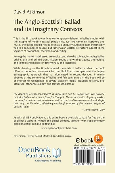Produktbild: The Anglo-Scottish Ballad and Its Imaginary Contexts