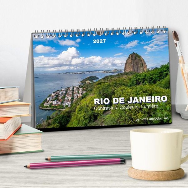 Produktbild: RIO DE JANEIRO Contrastes. Couleurs. Lumi&egrave;re. (Calendrier de bureau 2027 DIN A5 vertical), CALVENDO calendrier mensuel