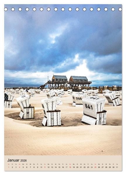 Produktbild: NORDSEEFLAIR - St. Peter Ording und Westerhever (Tischkalender 2026 DIN A5 hoch), CALVENDO Monatskalender
