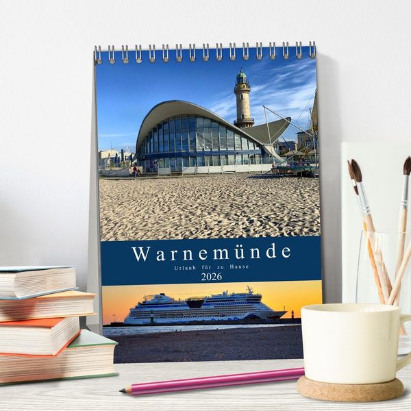 Produktbild: Warnem&uuml;nde Urlaub f&uuml;r zu Hause (Tischkalender 2026 DIN A5 hoch), CALVENDO Monatskalender