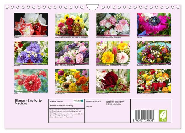 Produktbild: Blumen - Eine bunte Mischung (Wandkalender 2026 DIN A4 quer), CALVENDO Monatskalender