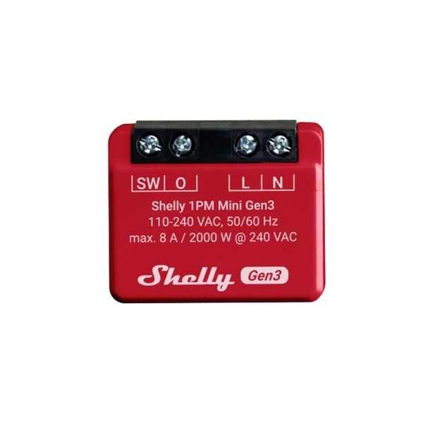 Shelly Plus 1PM Mini Gen. 3 Funk-Schalter Wi-Fi, Bluetooth