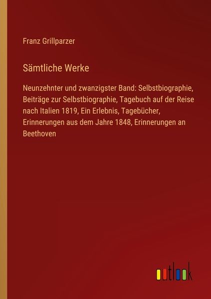 Sämtliche Werke, Taschenbuch von Franz Grillparzer, Outlook, 9783368620189