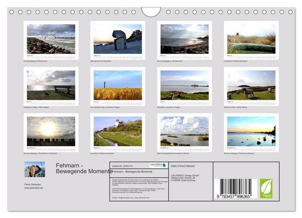 Produktbild: Fehmarn - Bewegende Momente (Wandkalender 2026 DIN A4 quer), CALVENDO Monatskalender