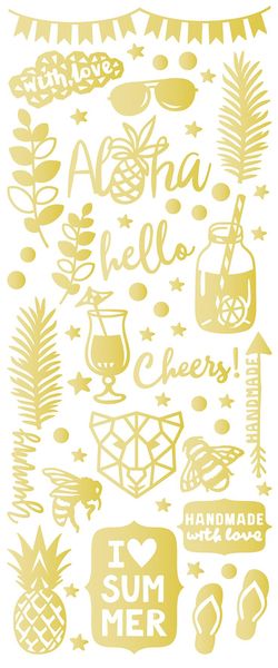 Produktbild: Folia  Relief-Sticker BASIC, ca. 10x24cm, 10 Blatt sortiert