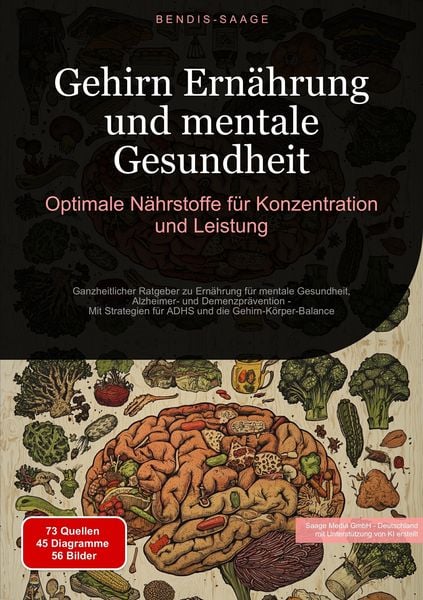 Produktbild: Gehirn Ern&auml;hrung und mentale Gesundheit: Optimale N&auml;hrstoffe f&uuml;r Konzentration und Leistung