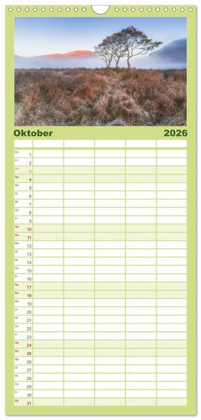 Produktbild: Familienplaner 2026 - Stille Naturmomente mit 5 Spalten (Wandkalender, 21 x 45 cm) CALVENDO