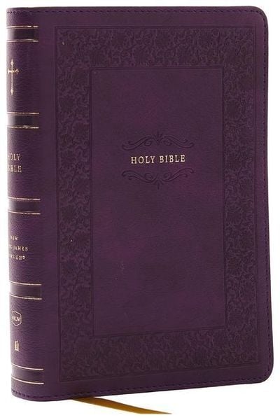 NKJV Compact Paragraph-Style Bible w/ 43,000 Cross References, Purple Leathersoft, Red Letter, Comfort Print: Holy Bible, New King James Version,