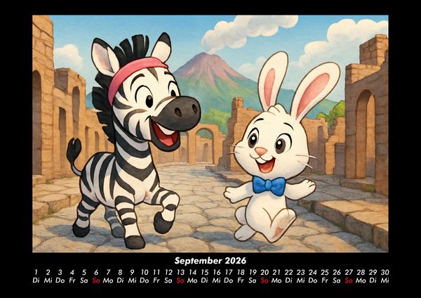 Produktbild: Zara & Bouncy in Italien 2026 Fotokalender DIN A3