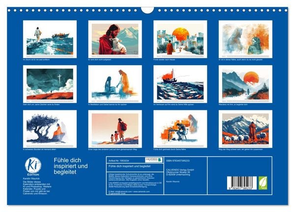 Produktbild: F&uuml;hle dich inspiriert und begleitet (Wandkalender 2026 DIN A3 quer), CALVENDO Monatskalender