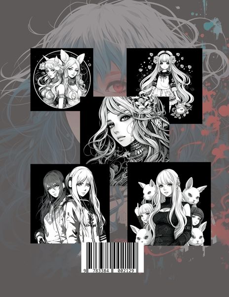 Produktbild: Schwarzes Manga Malbuch f&uuml;r M&auml;dchen.