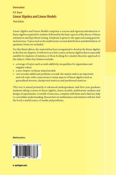 Produktbild: Linear Algebra and Linear Models