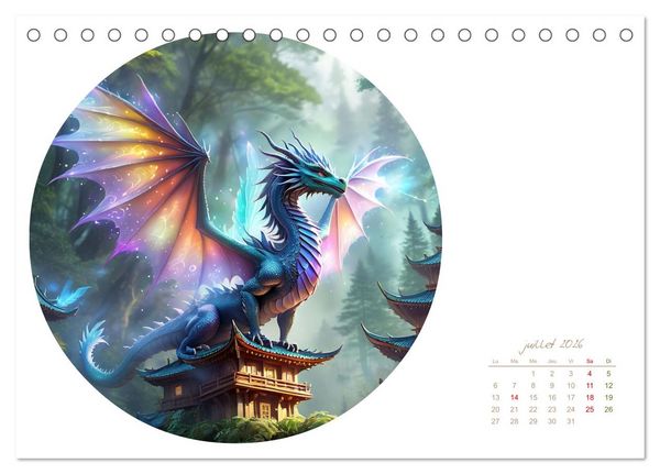 Produktbild: La col&egrave;re des dragons (Calendrier de bureau 2026 DIN A5 vertical), CALVENDO calendrier mensuel