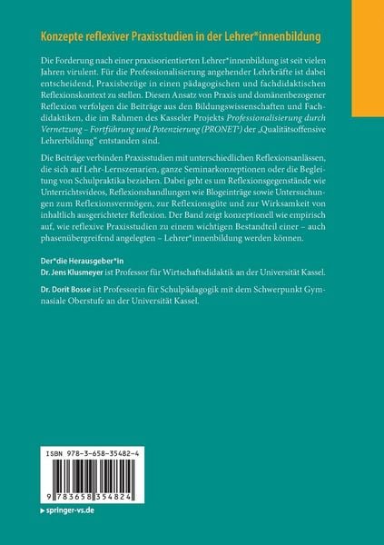 Produktbild: Konzepte reflexiver Praxisstudien in der Lehrer*innenbildung