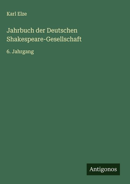 Produktbild: Jahrbuch der Deutschen Shakespeare-Gesellschaft