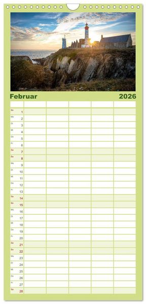 Produktbild: Familienplaner 2026 - Die Bretagne - Frankreichs Perle mit 5 Spalten (Wandkalender, 21 x 45 cm) CALVENDO