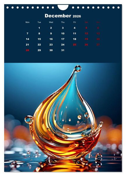 Produktbild: The symphony of drops (Wall Calendar 2026 DIN A4 portrait), CALVENDO 12 Month Wall Calendar