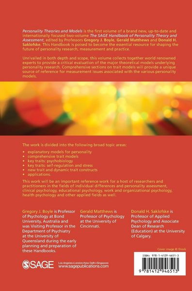 Produktbild: The SAGE Handbook of Personality Theory and Assessment