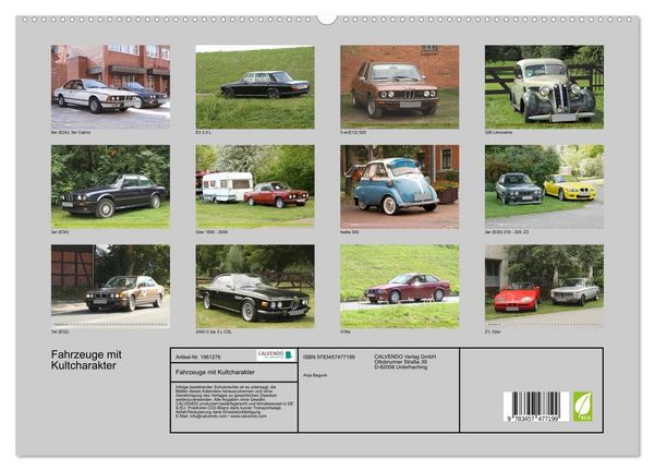 Produktbild: Fahrzeuge mit Kultcharakter (hochwertiger Premium Wandkalender 2026 DIN A2 quer), Kunstdruck in Hochglanz