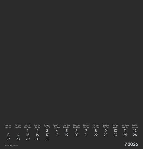 Produktbild: Kreativ-Kalender schwarz 2026 - 21x22 cm - Foto, Malen, Basteln - datiert - Kreativkalender - Foto-Kalender - Alpha Edition