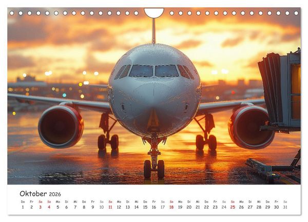 Produktbild: Flugzeugkalender - Die sch&ouml;nsten Passagiermaschinen (Wandkalender 2026 DIN A4 quer), CALVENDO Monatskalender