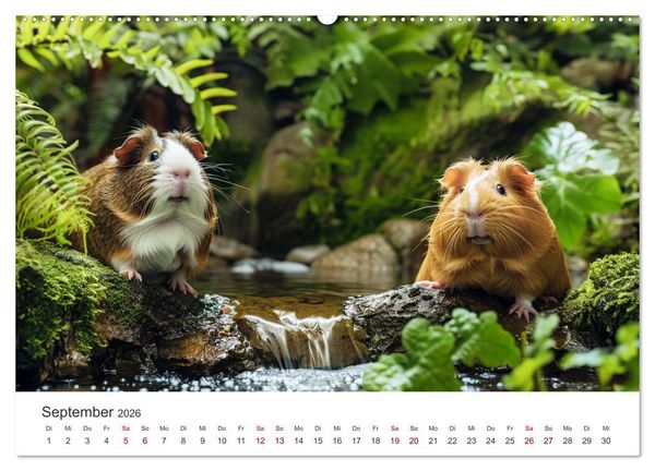 Produktbild: Wuschelbande - Ein Jahr voller Meerschweinchen (Wandkalender 2026 DIN A2 quer), CALVENDO Monatskalender